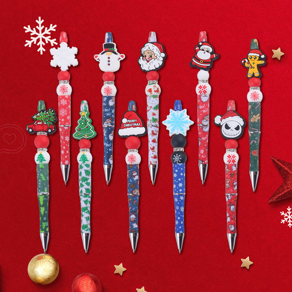 Cartoon Christmas Silicone Handmade Plastic Beaded Pen