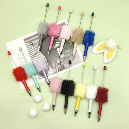 Beadable Pen Plush Pom Pom Beadable Pen