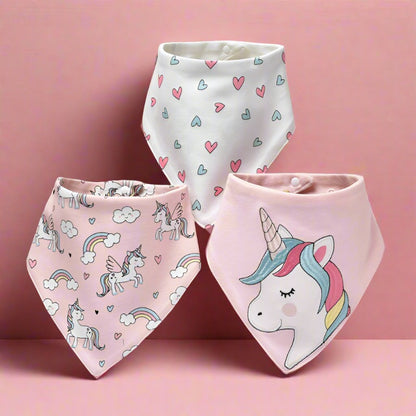Girls Boys Love heart Animals Unicorn Baby Bibs