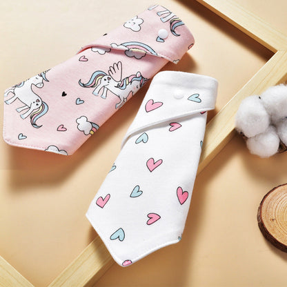 Girls Boys Love heart Animals Unicorn Baby Bibs