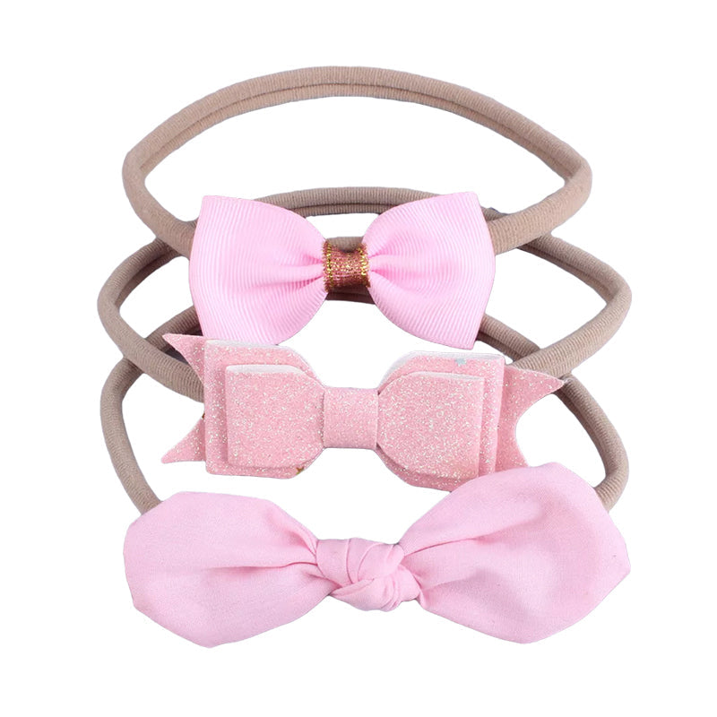 3-Pack Girl Flower Bow Headbands