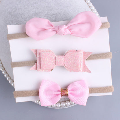 3-Pack Girl Flower Bow Headbands
