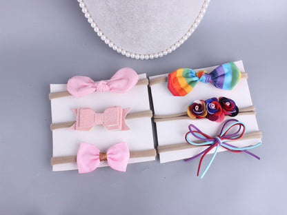 3-Pack Girl Flower Bow Headbands