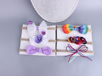 3-Pack Girl Flower Bow Headbands
