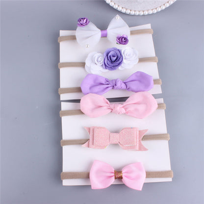 3-Pack Girl Flower Bow Headbands