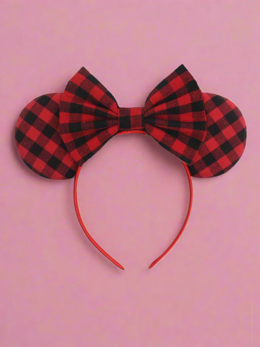 Adorably Me Plaid Mouse Ears Headband