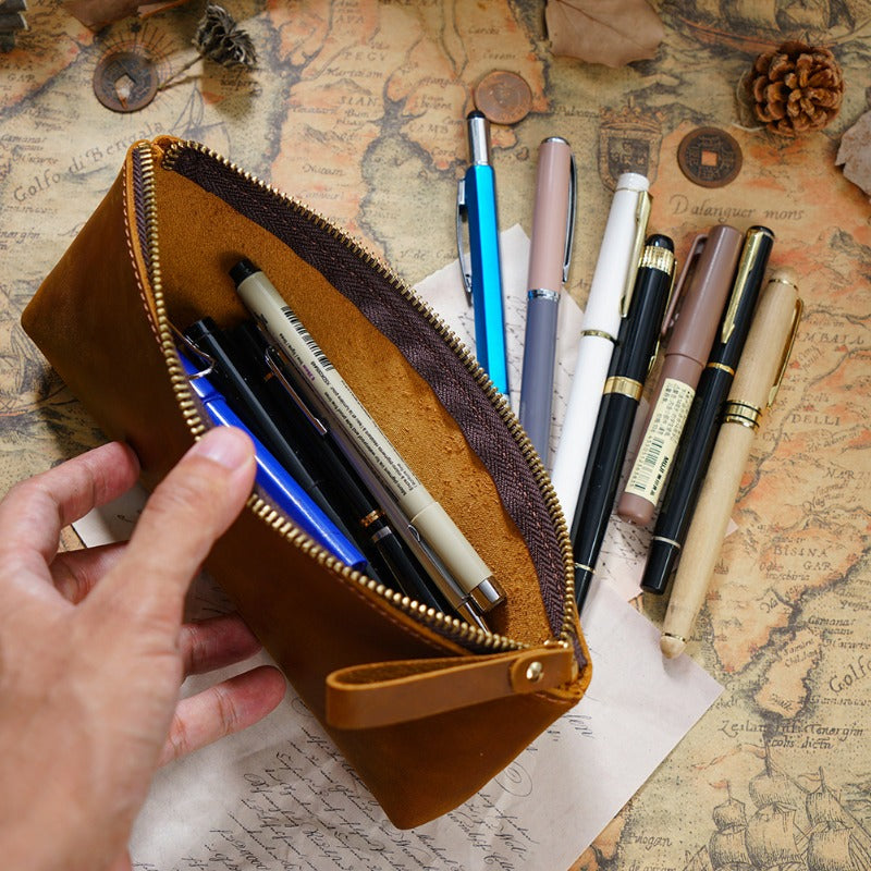 Retro Large -capacity Handmade Storage Pen Bag