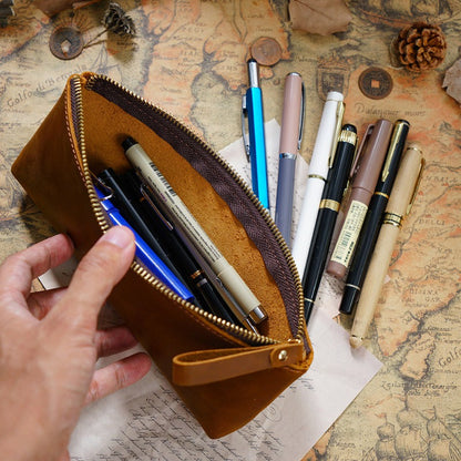 Retro Large -capacity Handmade Storage Pen Bag