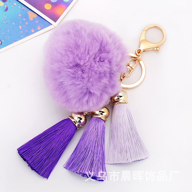 Creative New Plush Ball Tassel Pendant  Plush Keychains
