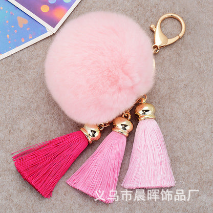 Creative New Plush Ball Tassel Pendant  Plush Keychains