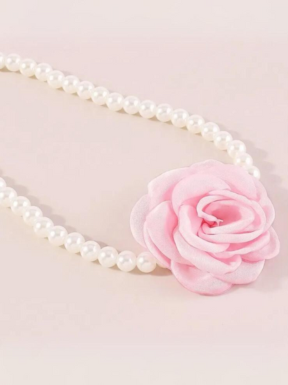 All Dressed Up Rose Pearl Choker Necklace
