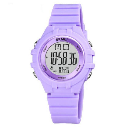 Sportswear Digital Girl's Watch With Pale Pink Silicone Strap