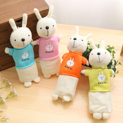 Simple Cartoon Rabbit Plush Pencil Case