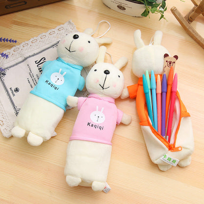 Simple Cartoon Rabbit Plush Pencil Case