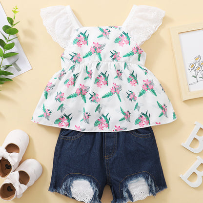 Rustic Lily Tops + Shorts Polyester Baby Clothes