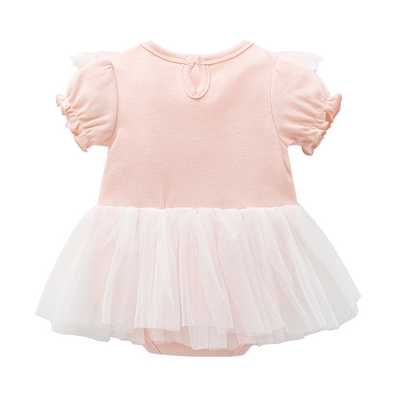 Baby Girls Bow Lace Embroidered Princess Dresses Headwear