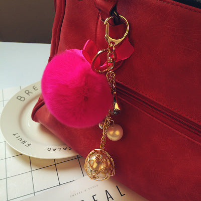 Rex Rabbit Fur Tassel Plush Keychains