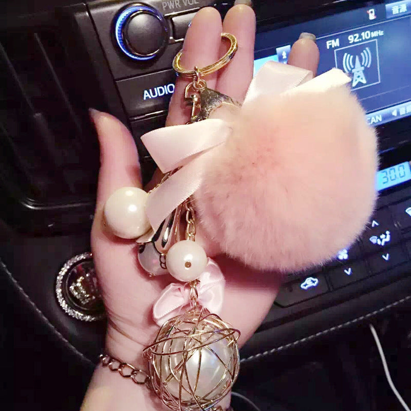 Rex Rabbit Fur Tassel Plush Keychains