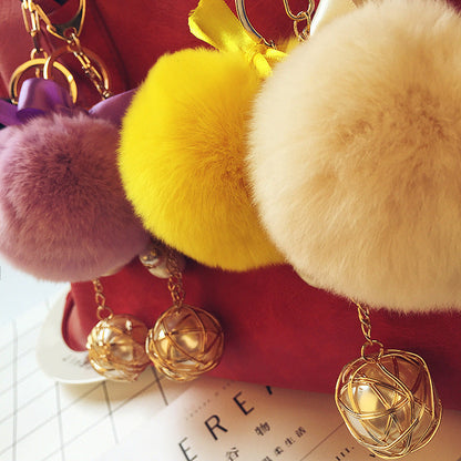 Rex Rabbit Fur Tassel Plush Keychains