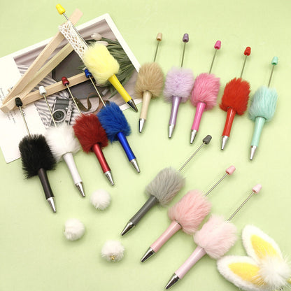 Beadable Pen Plush Pom Pom Beadable Pen