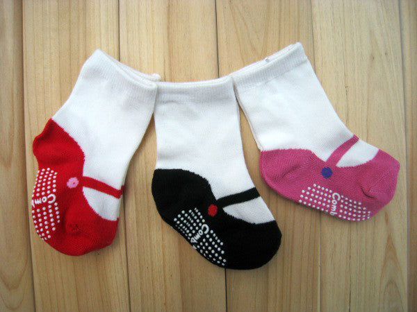 Baby Kid Girls Letters Color-blocking Polka dots Print Socks