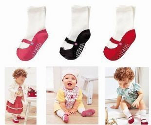 Baby Kid Girls Letters Color-blocking Polka dots Print Socks