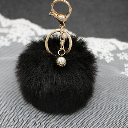 Pearl 8cm Fur Ball Keychain