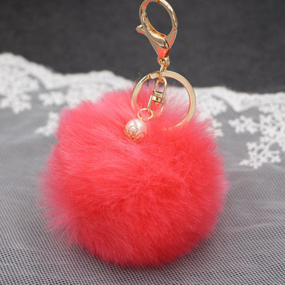 Pearl 8cm Fur Ball Keychain