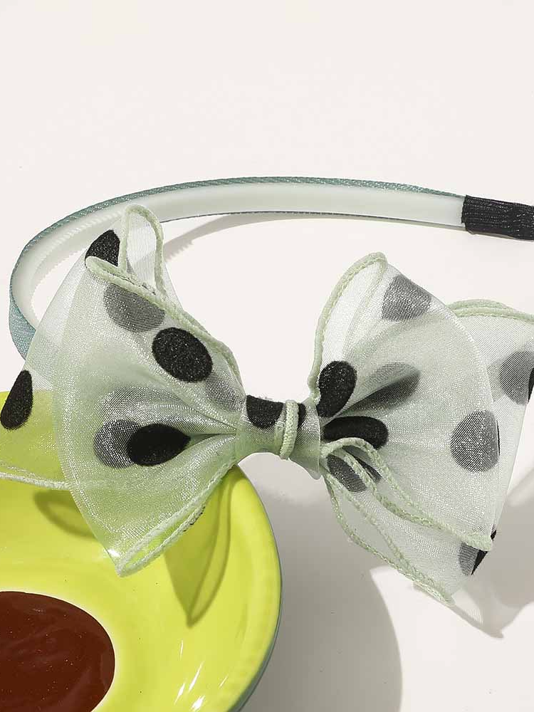Girls Polka Organza Bow Headband