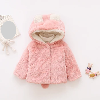 Cute Rabbit Ears Baby Jacket - Warm Hooded Outerwear
