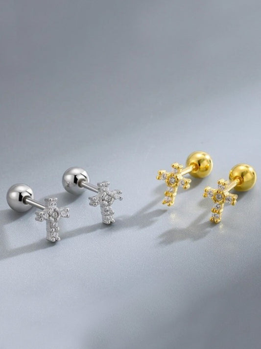 Give You Glory Jeweled Cross Earrings