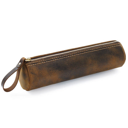 Vintage Genuine Leather Pencil Case