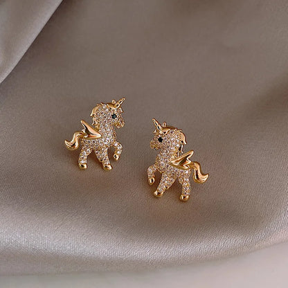 Sparkling Unicorn Studs Earrings