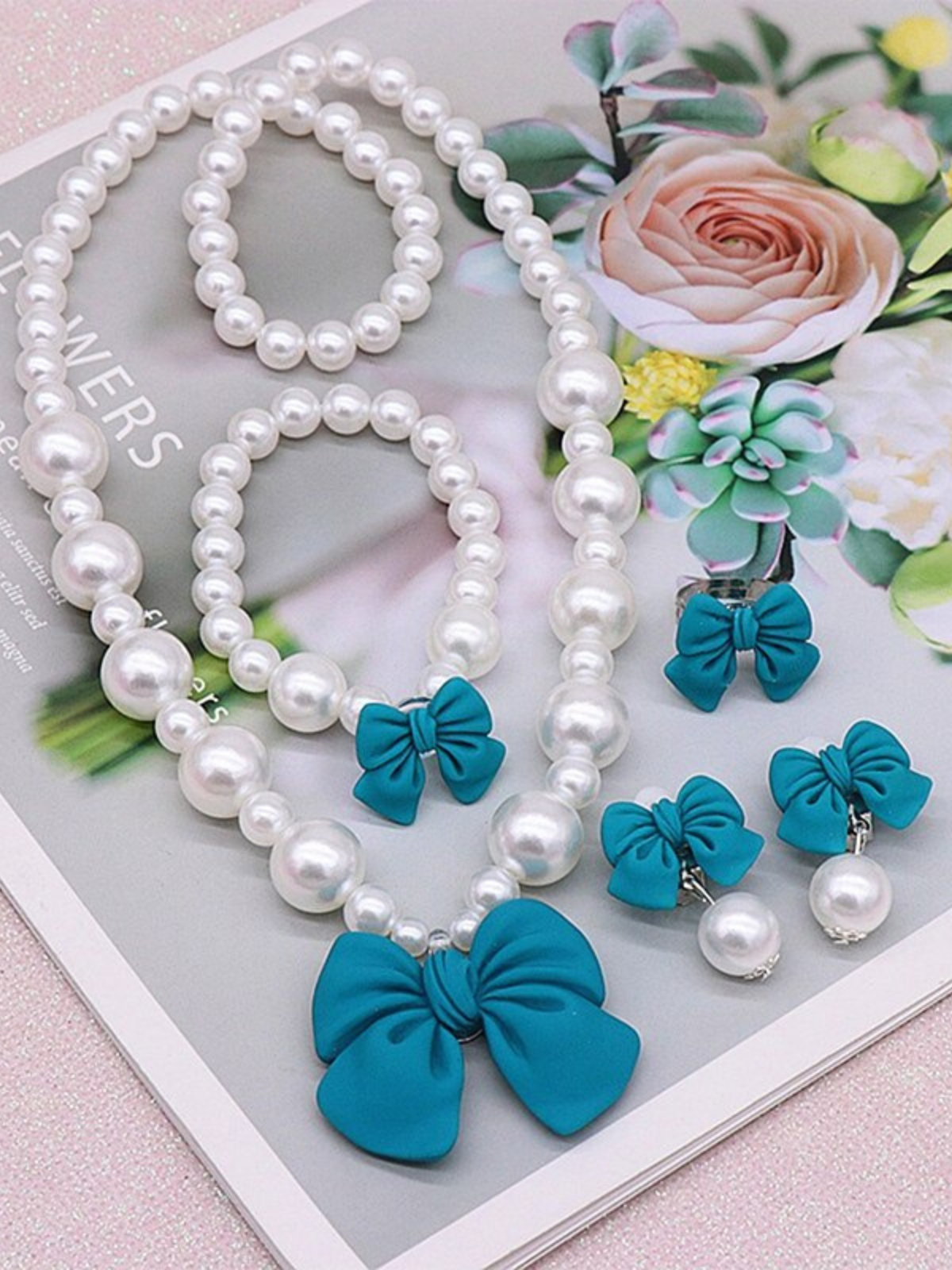 Girls All Glammed Up Pearl Jewelry Set