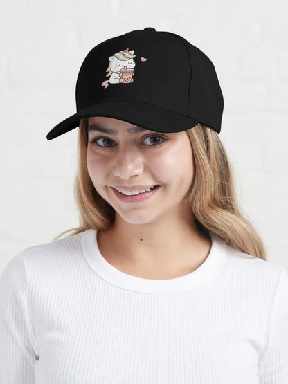 Unicorn with Boba Milk Tea Hat