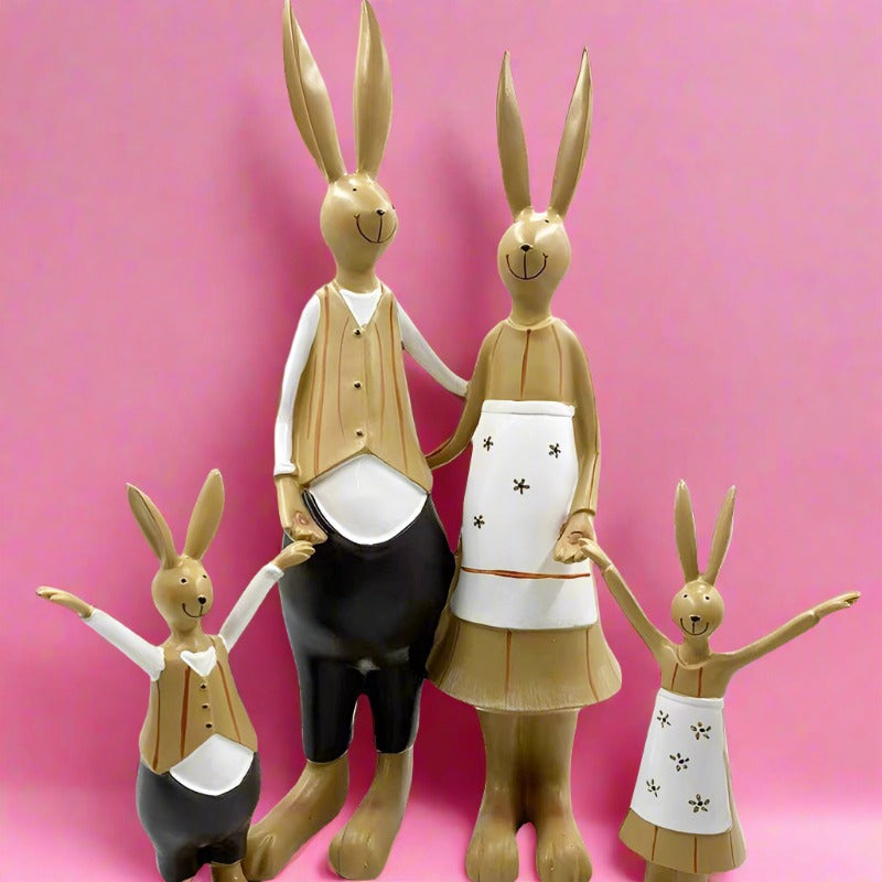 Resin Family  Four Rabbit Decoration