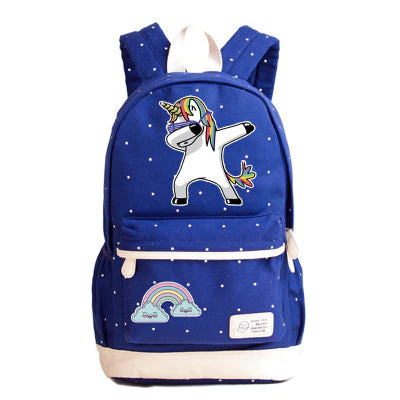 Dabbing Unicorn Canvas Backpack