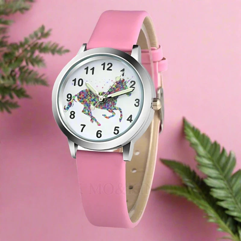 Girls Casual Quartz Unicorn Watch