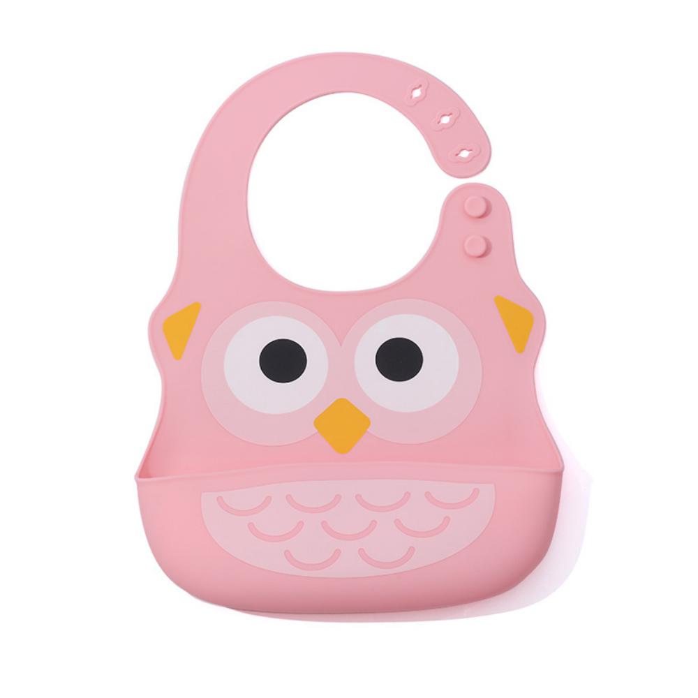 Silica Gel Cartoon Animals Printed Bibs Baby Accessories