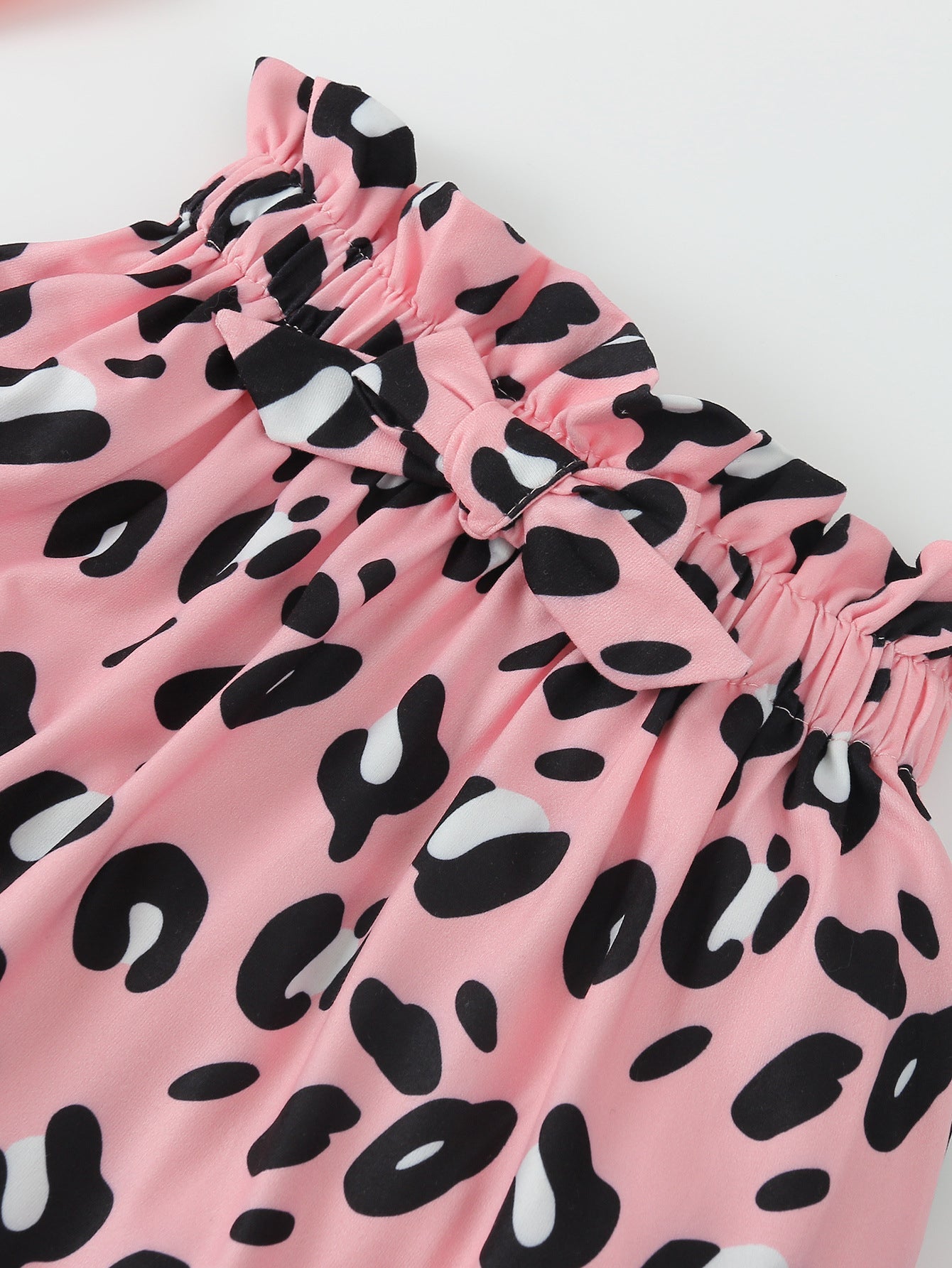 3 Pieces Set Baby Girls Leopard Bow Skirts And Headwear