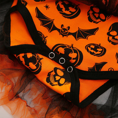 Baby Girls Expression Print Halloween Dresses