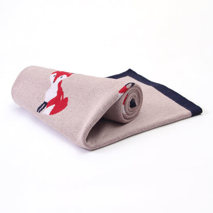 Baby Blanket Cartoon Fox Knitted Blanket