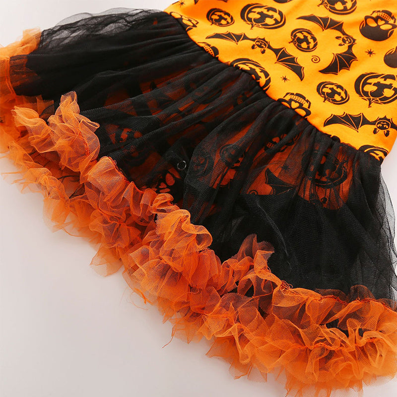 Baby Girls Expression Print Halloween Dresses