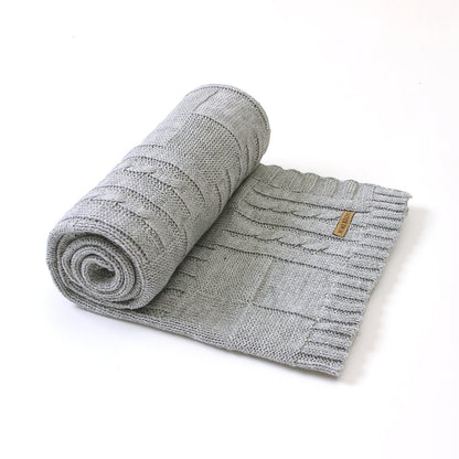 Baby Solid Color Knitted Blanket Baby Windproof Cover Baby