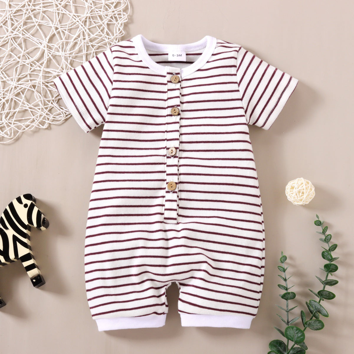 Baby Unisex Striped Rompers Glasses Wholesale