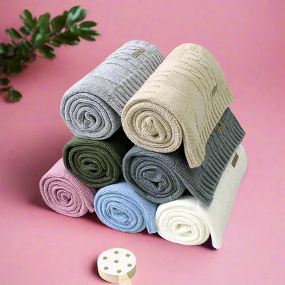Baby Solid Color Knitted Blanket Baby Windproof Cover Baby