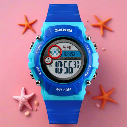Blue Boy's Watch With Digital Display