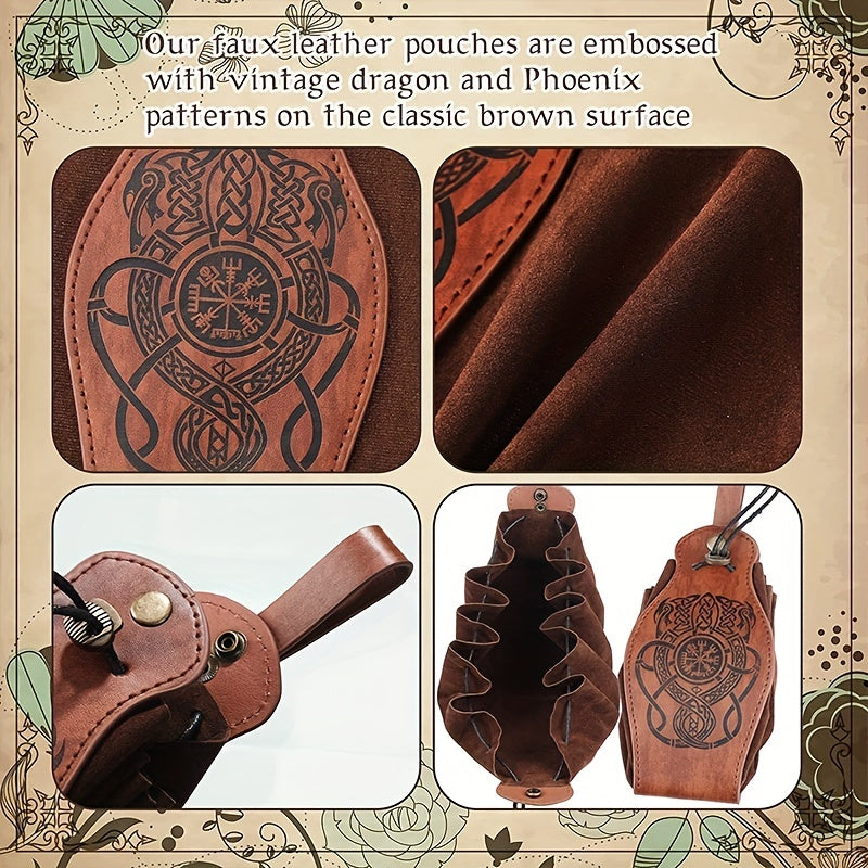 Drawstring Leather Belt Pouch Waist Bag