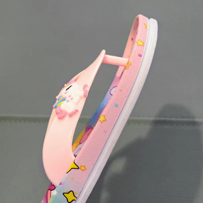 Girls Colorful Unicorn Flip-flops
