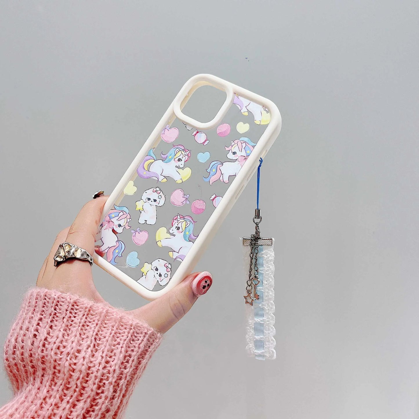 Clear Unicorn Phone Case For Iphone 14Pro 15Pro 12 13 14 15 Pro Max 14ProMax 13ProMax Cover
